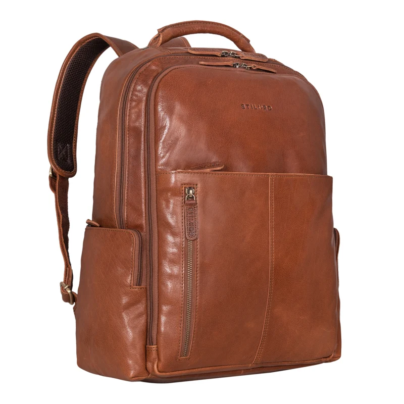 "Sherlock" Laptoprucksack Damen und Herren 17 Zoll Leder