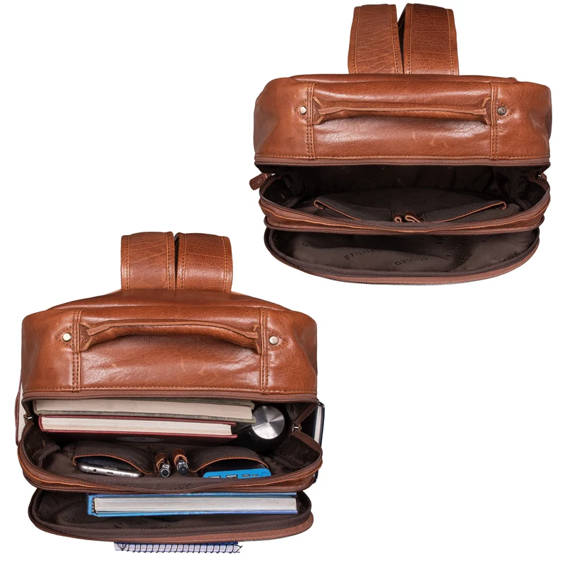 "Sherlock" Laptoprucksack Damen und Herren 17 Zoll Leder