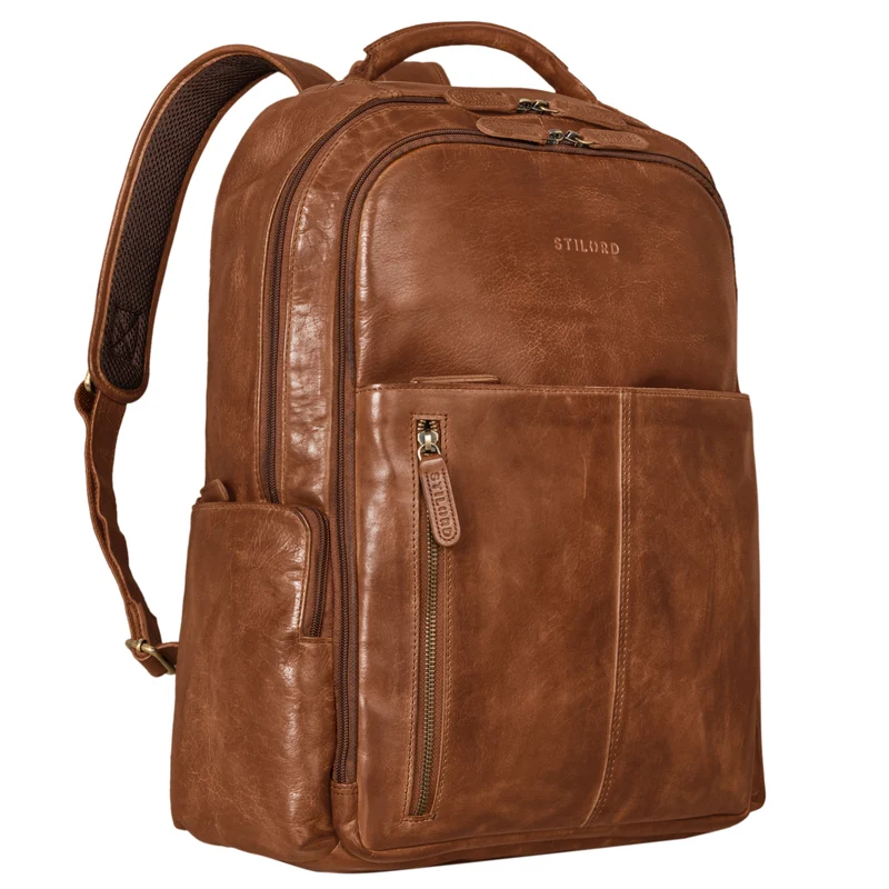 "Sherlock" Laptoprucksack Damen und Herren 17 Zoll Leder