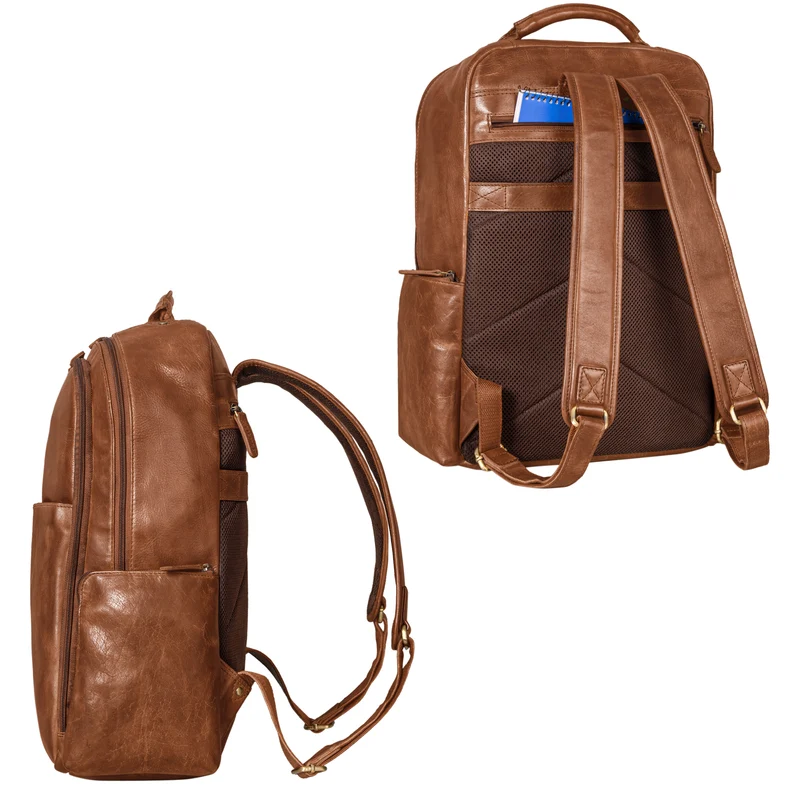 "Sherlock" Laptoprucksack Damen und Herren 17 Zoll Leder