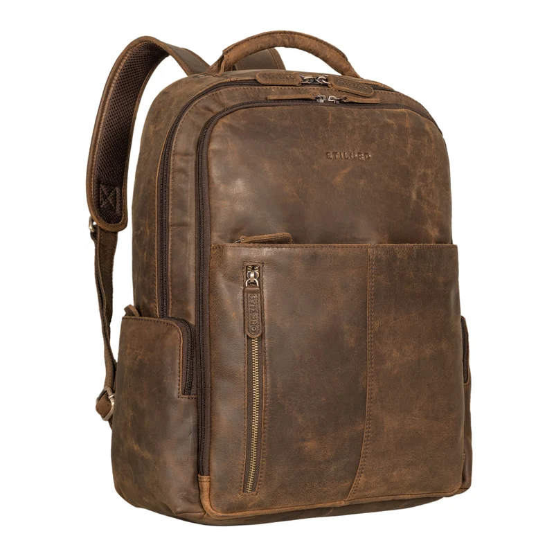 "Sherlock" Laptoprucksack Damen und Herren 17 Zoll Leder