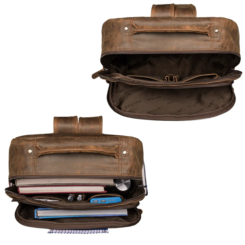 "Sherlock" Laptoprucksack Damen und Herren 17 Zoll Leder
