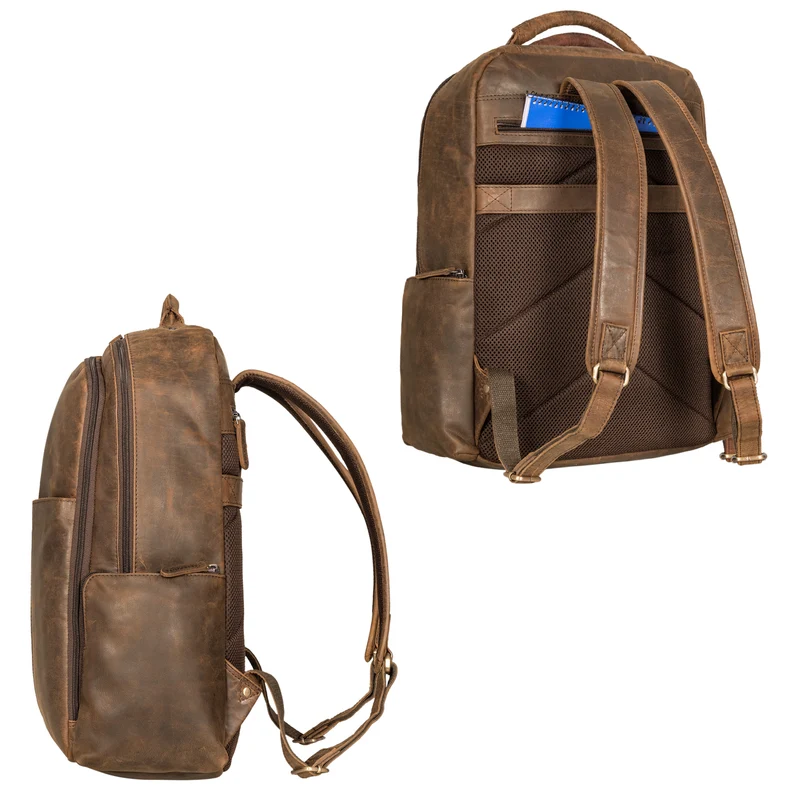 "Sherlock" Laptoprucksack Damen und Herren 17 Zoll Leder