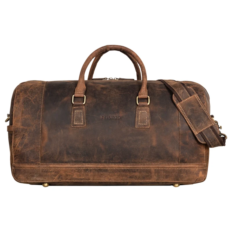 "Edson" Leder Weekender Vintage Reisetasche Groß für Herren und Damen