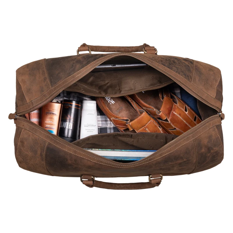 "Edson" Leder Weekender Vintage Reisetasche Groß für Herren und Damen
