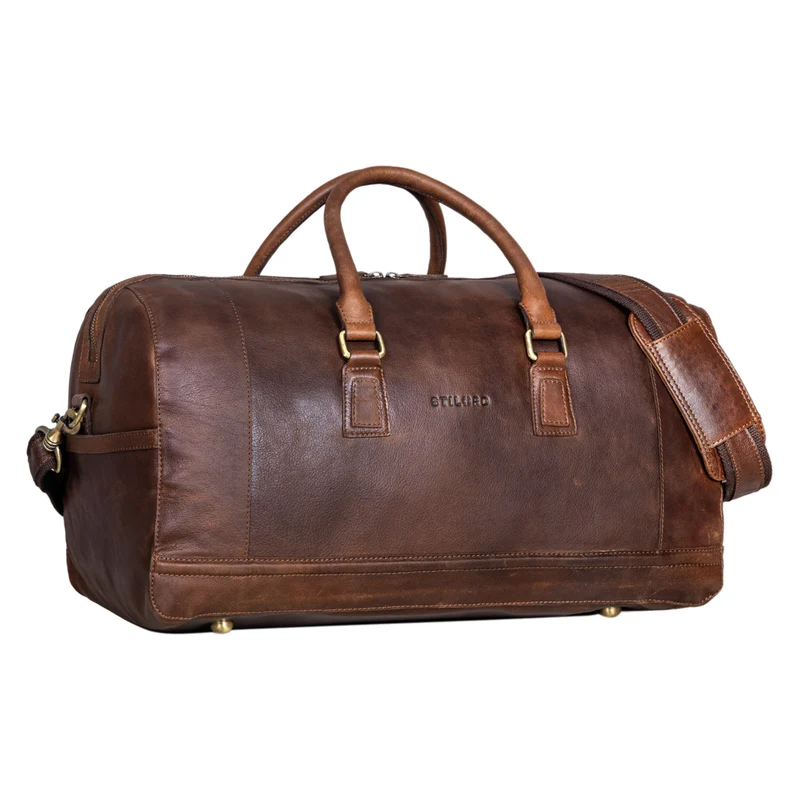 "Edson" Leder Weekender Vintage Reisetasche Groß für Herren und Damen