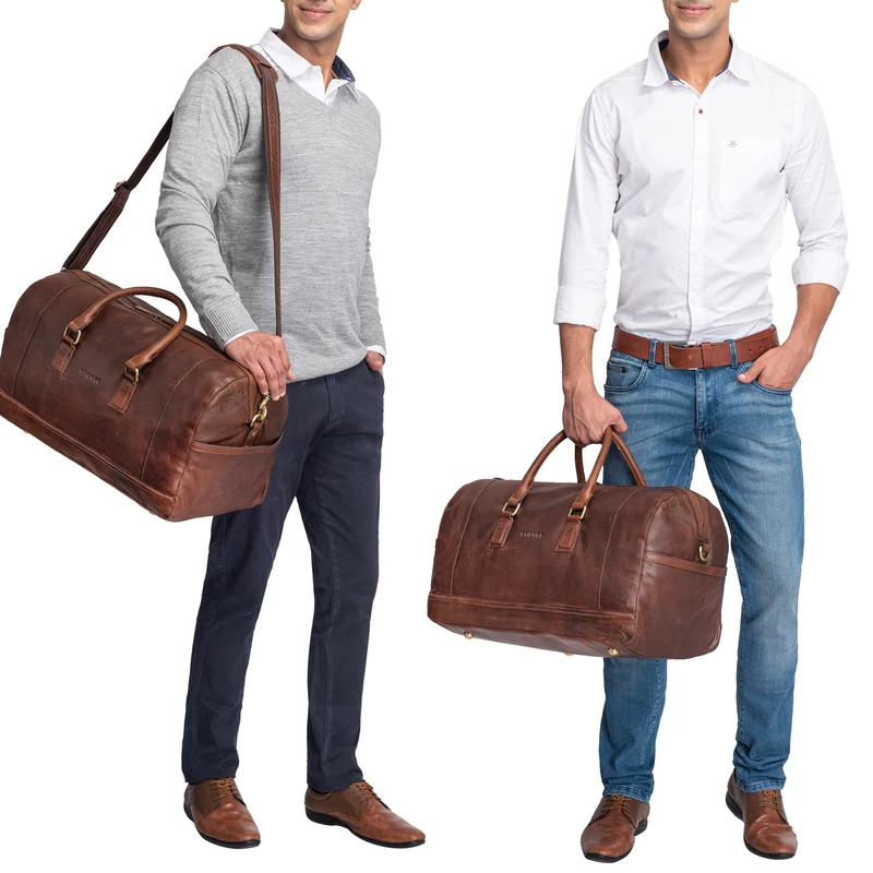 "Edson" Leder Weekender Vintage Reisetasche Groß für Herren und Damen