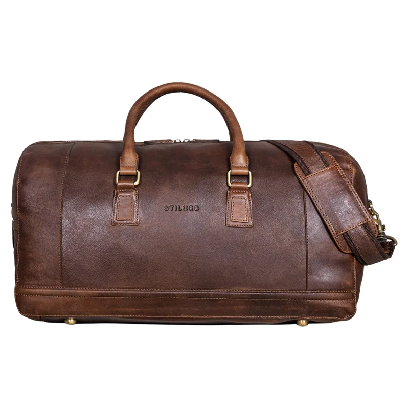 "Edson" Leder Weekender Vintage Reisetasche Groß für Herren und Damen