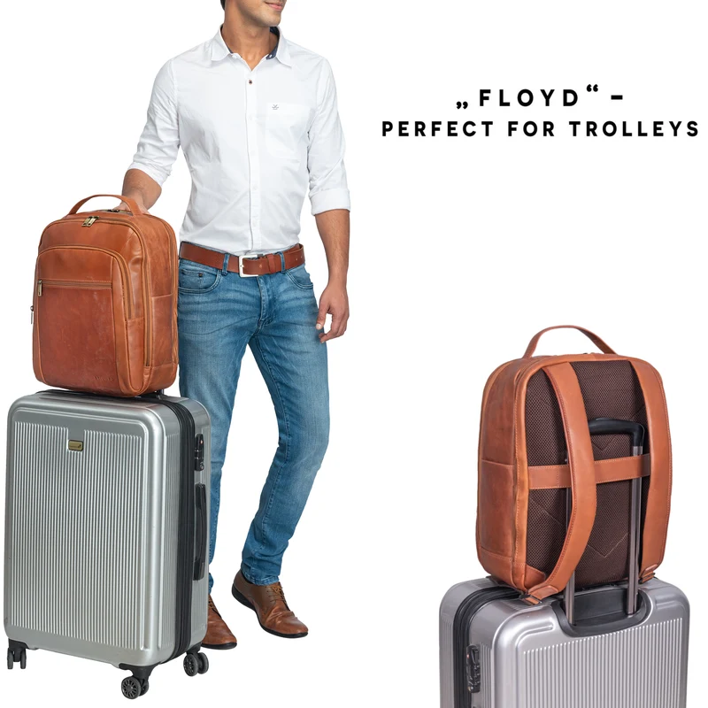 "Floyd" Laptop-Rucksack 14 - 16 Zoll Leder Herren und Damen
