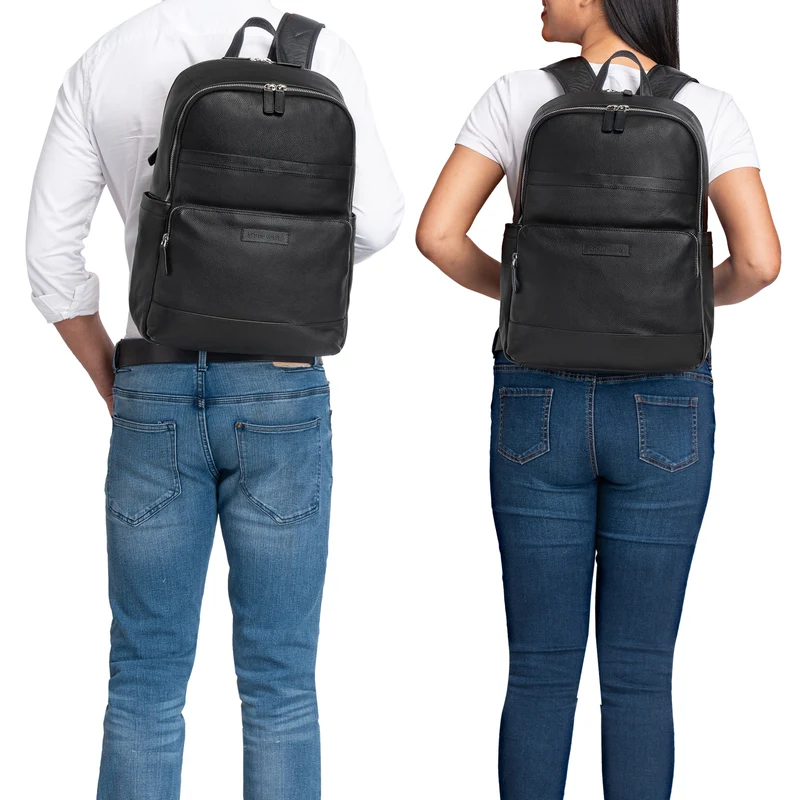 "Milan" Klassischer Laptop Rucksack 13,3 - 14 Zoll Echt Leder