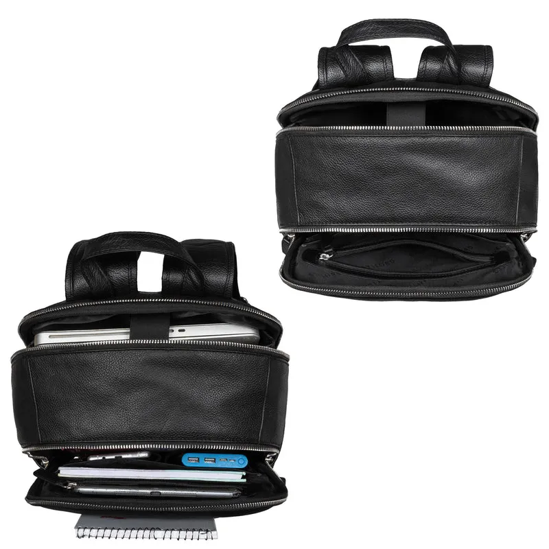 "Milan" Klassischer Laptop Rucksack 13,3 - 14 Zoll Echt Leder