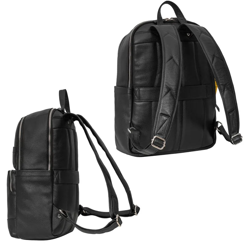 "Milan" Klassischer Laptop Rucksack 13,3 - 14 Zoll Echt Leder