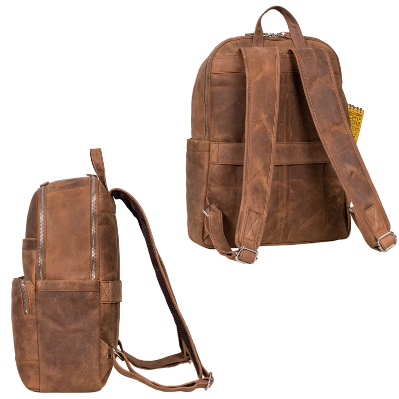 "Milan" Klassischer Laptop Rucksack 13,3 - 14 Zoll Echt Leder