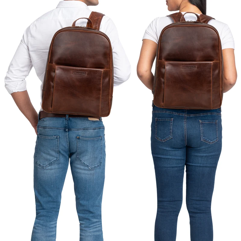 "Etienne" Laptop Rucksack 15,6 Zoll Echtleder Damen und Herren