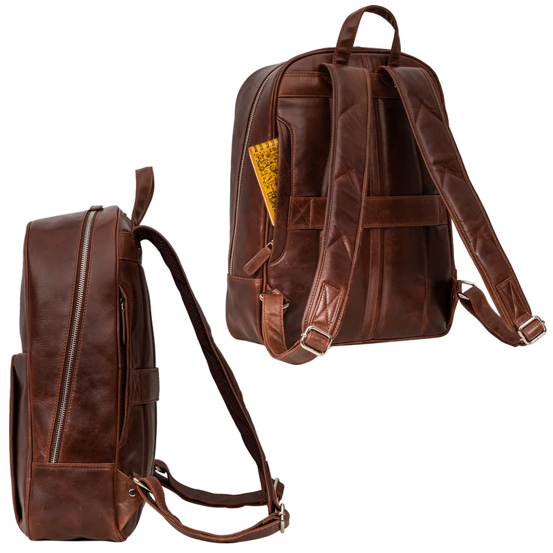 "Etienne" Laptop Rucksack 15,6 Zoll Echtleder Damen und Herren