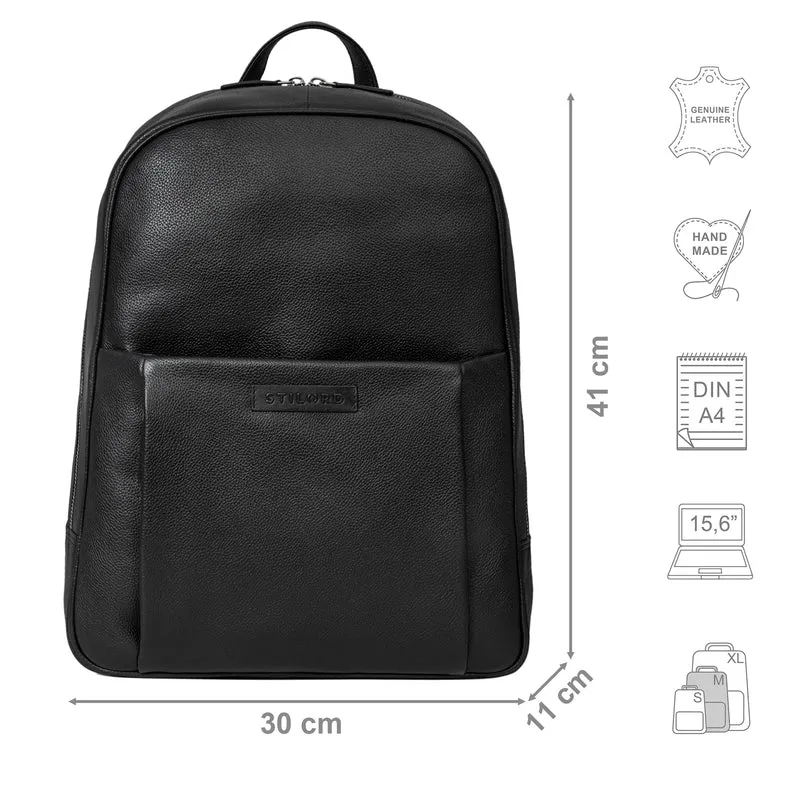 "Etienne" Laptop Rucksack 15,6 Zoll Echtleder Damen und Herren