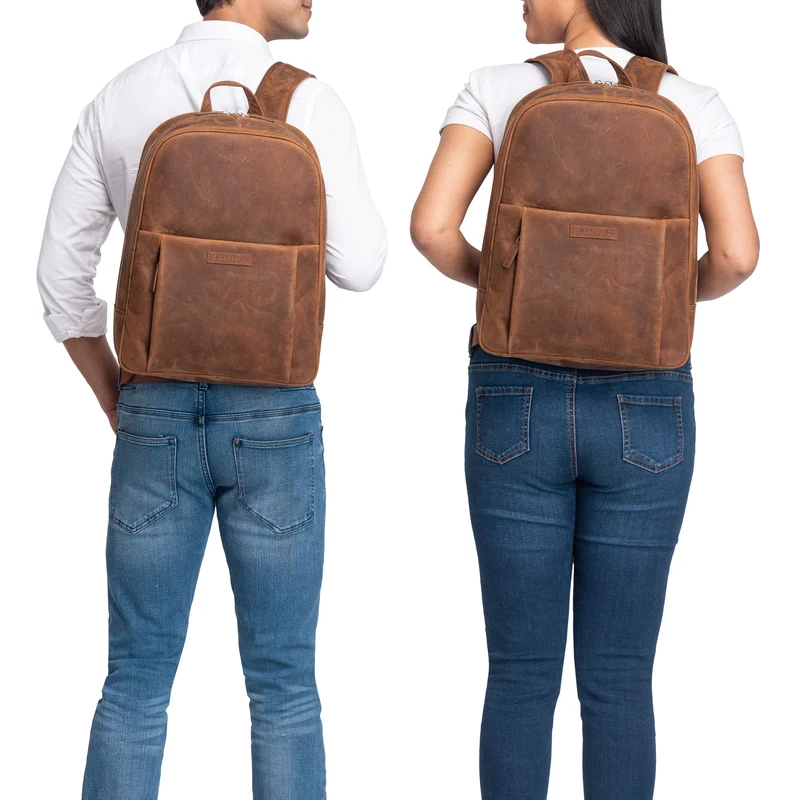 "Etienne" Laptop Rucksack 15,6 Zoll Echtleder Damen und Herren
