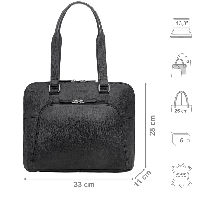 "Hermione" Echt Leder Business-Tasche 13,3 Zoll Damen Elegant