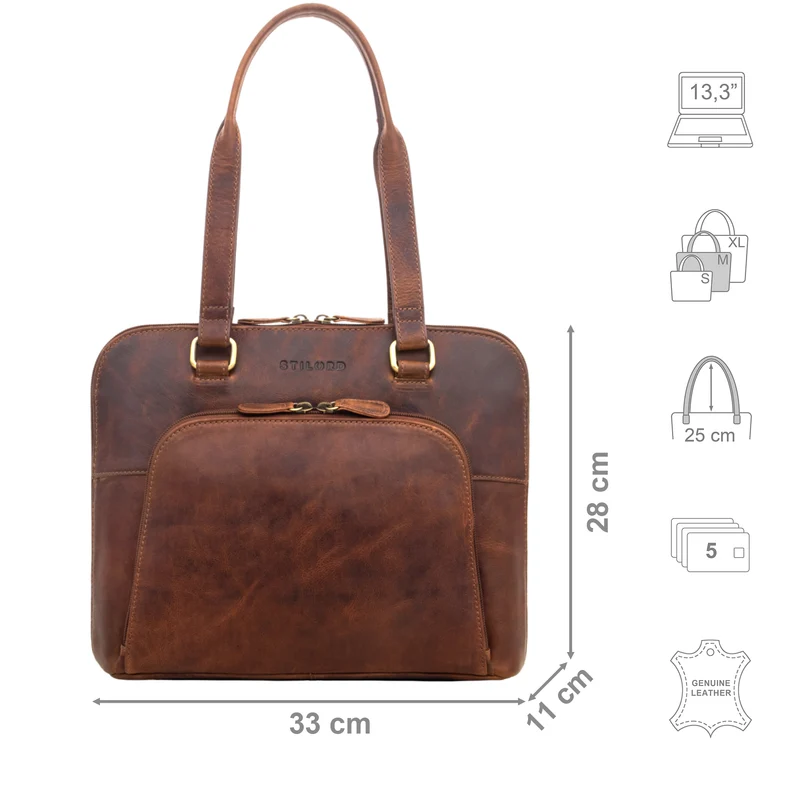 "Hermione" Echt Leder Business-Tasche 13,3 Zoll Damen Elegant