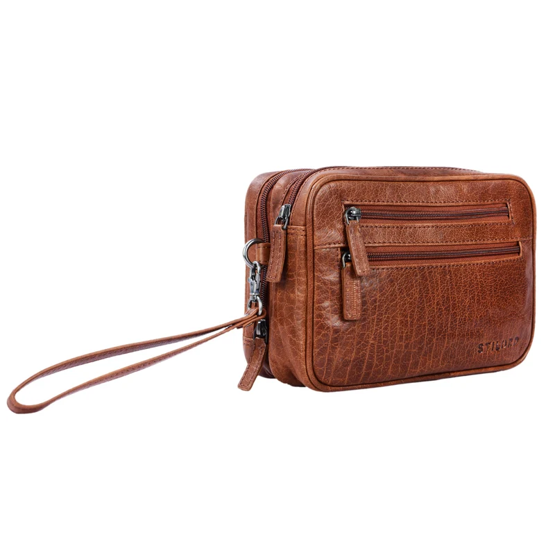 B-WARE "Nero" Handgelenktasche Herren Leder