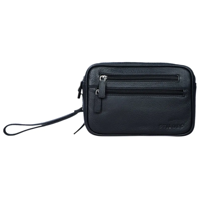 B-WARE "Nero" Handgelenktasche Herren Leder