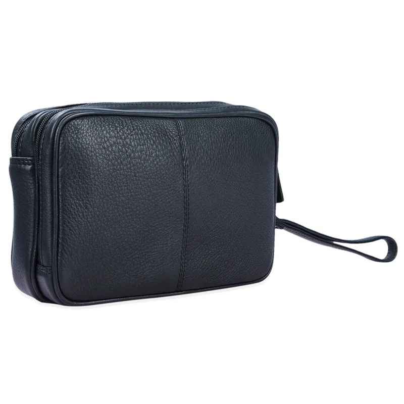 B-WARE "Nero" Handgelenktasche Herren Leder