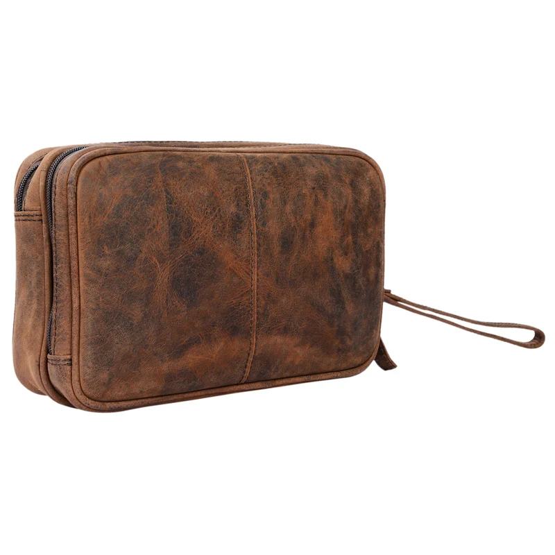B-WARE "Nero" Handgelenktasche Herren Leder