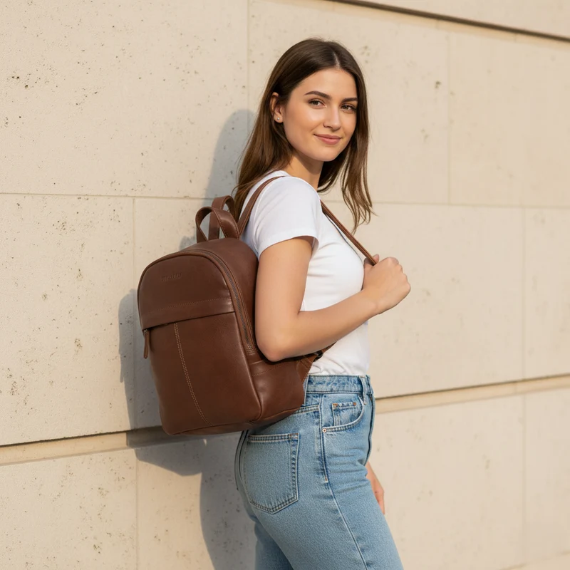 "Ajanita" Damen Leder Rucksack Klein