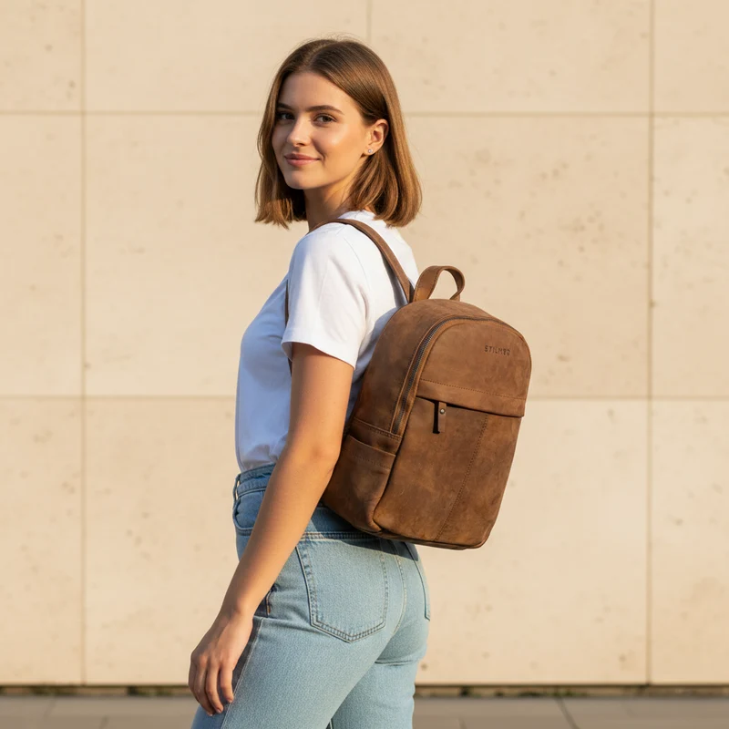 "Ajanita" Damen Leder Rucksack Klein