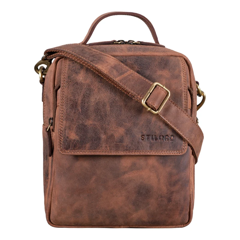 B-WARE "Gideon" Leder Umhängetasche Herren Vintage