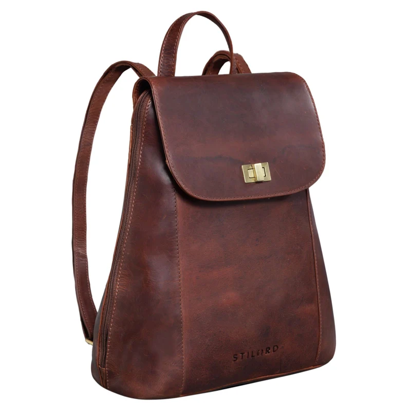 B-WARE "Victoria II" Lederrucksack Damen Vintage
