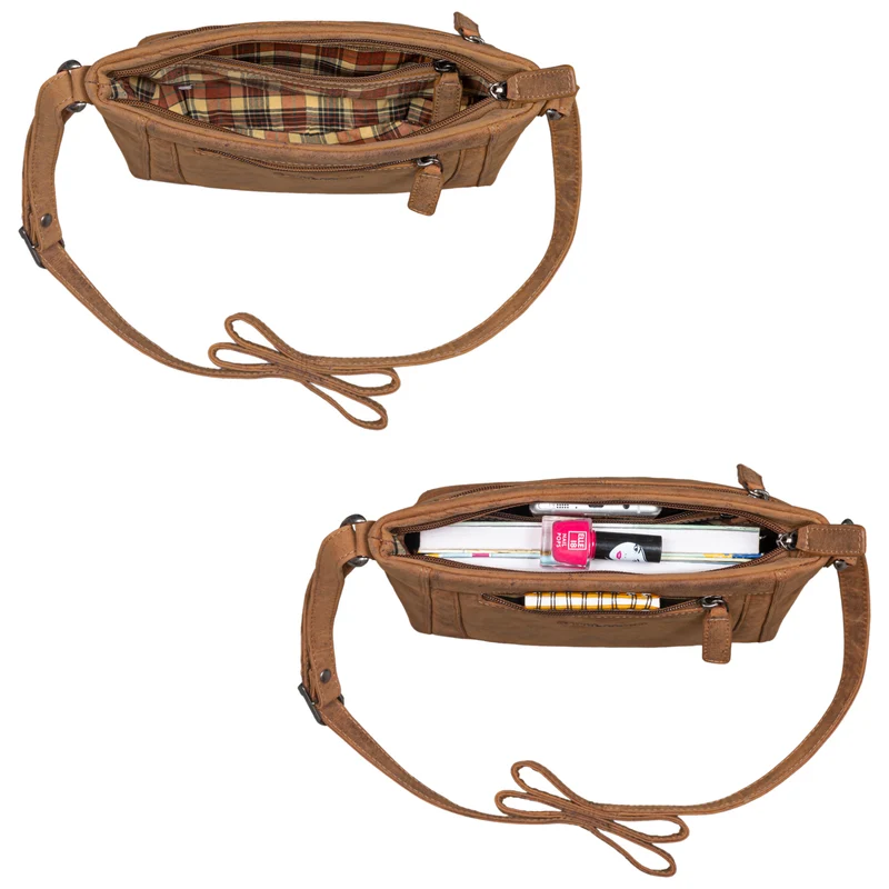 "Julina" Damen Handtasche zum Umhängen Echtleder mittelgroß