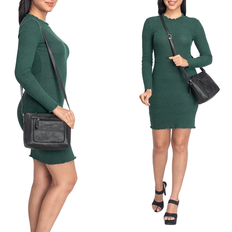 "Julina" Damen Handtasche zum Umhängen Echtleder mittelgroß
