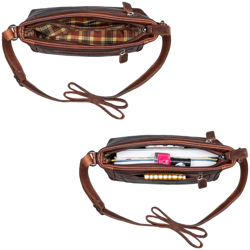 "Julina" Damen Handtasche zum Umhängen Echtleder mittelgroß