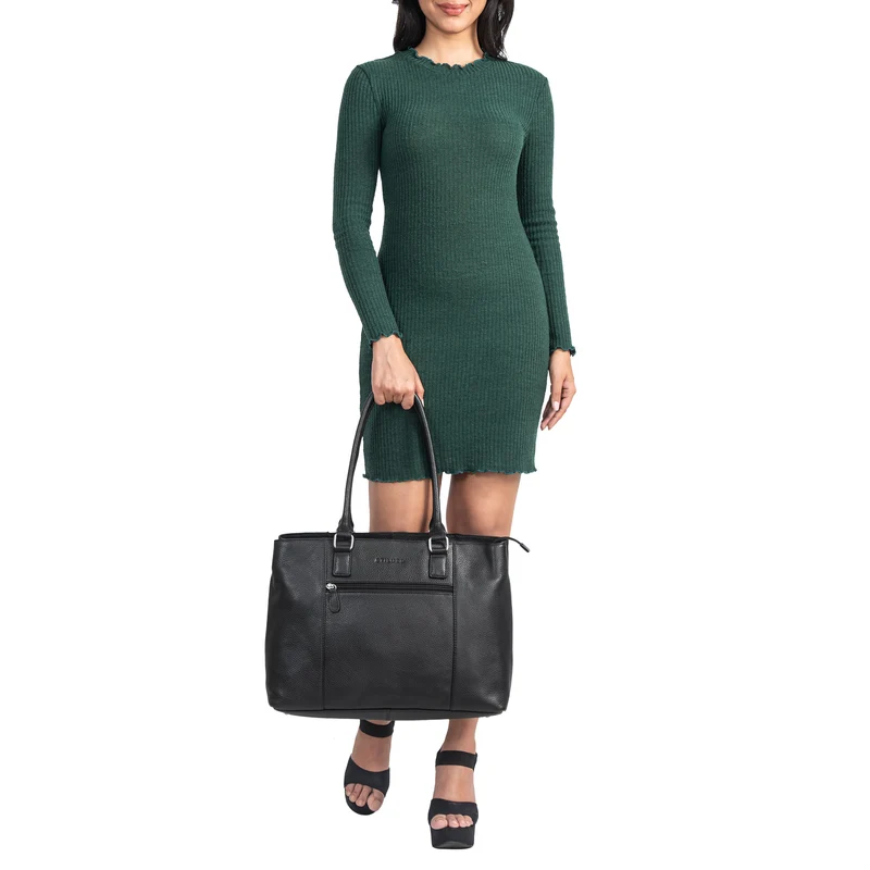 "Marika" Shopper Damen Groß Echtleder mit Laptopfach 15,6 Zoll