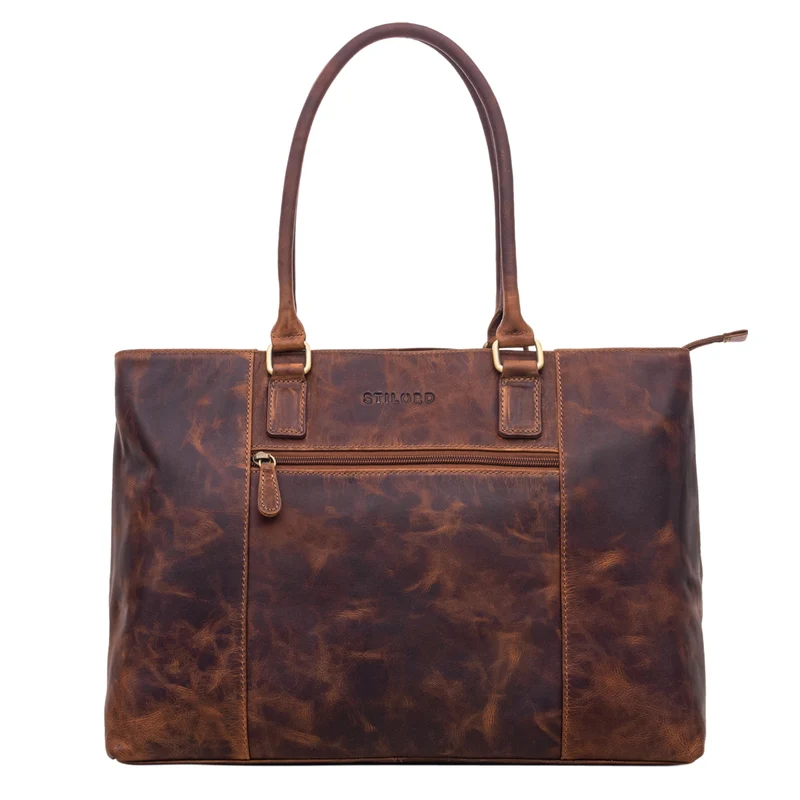 "Marika" Shopper Damen Groß Echtleder mit Laptopfach 15,6 Zoll