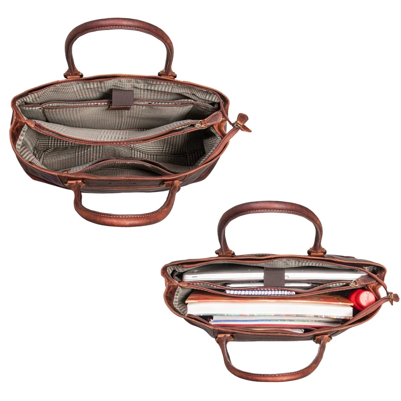 "Marika" Shopper Damen Groß Echtleder mit Laptopfach 15,6 Zoll