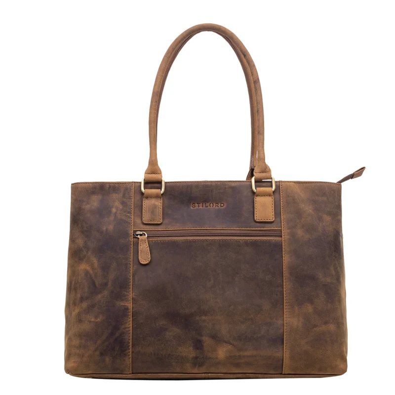 "Marika" Shopper Damen Groß Echtleder mit Laptopfach 15,6 Zoll