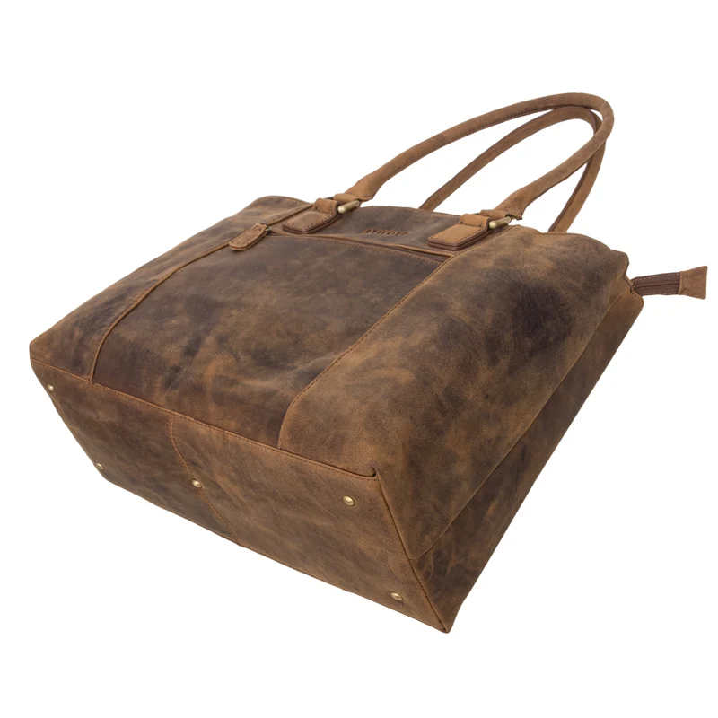 "Marika" Shopper Damen Groß Echtleder mit Laptopfach 15,6 Zoll