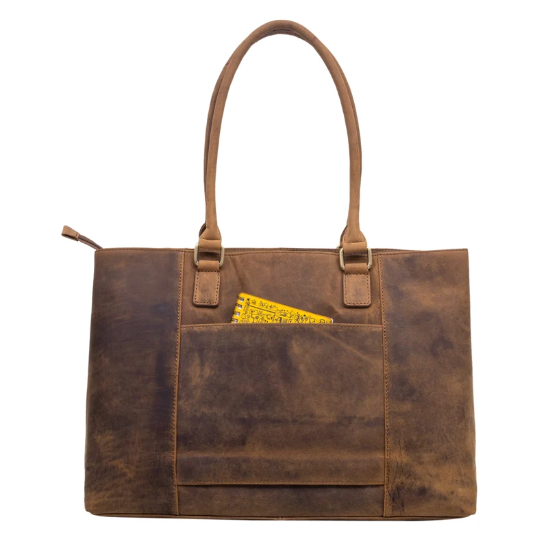 "Marika" Shopper Damen Groß Echtleder mit Laptopfach 15,6 Zoll
