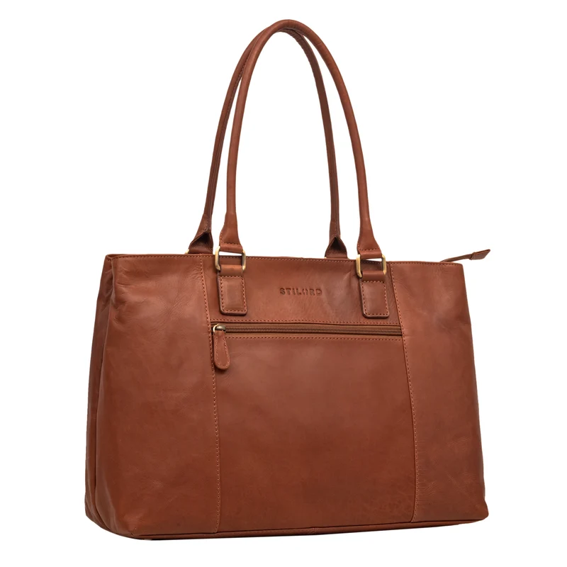 "Marika" Shopper Damen Groß Echtleder mit Laptopfach 15,6 Zoll