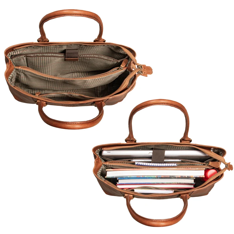 "Marika" Shopper Damen Groß Echtleder mit Laptopfach 15,6 Zoll