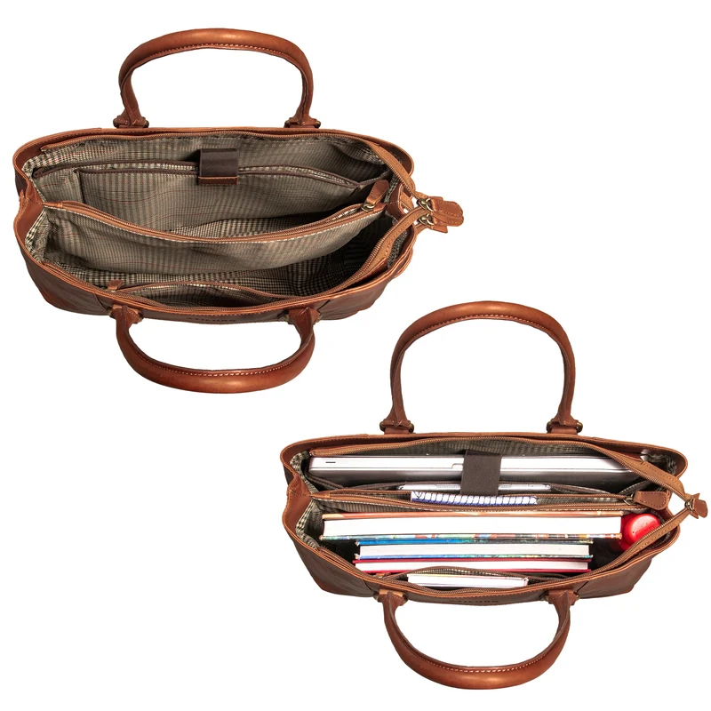 "Marika" Shopper Damen Groß Echtleder mit Laptopfach 15,6 Zoll