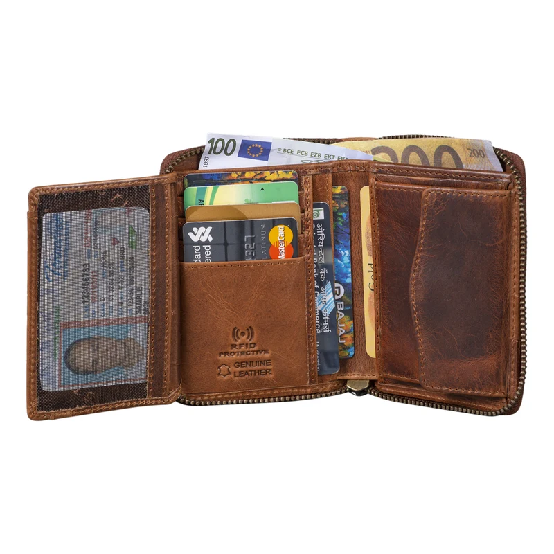 B-WARE "Giannis" Mini Leder Portemonnaie Herren RFID