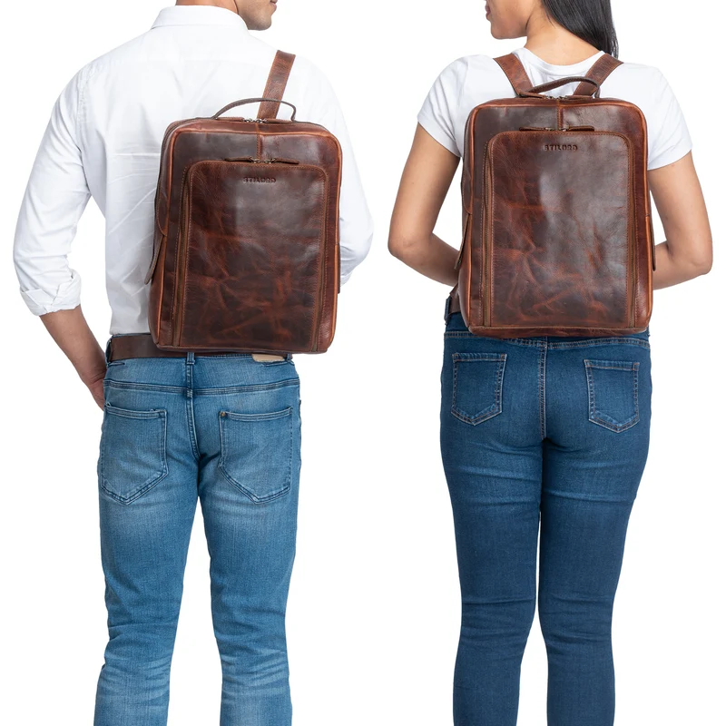 "Daniele" Business Rucksack Leder für 13 - 14 Zoll Laptop Herren Damen