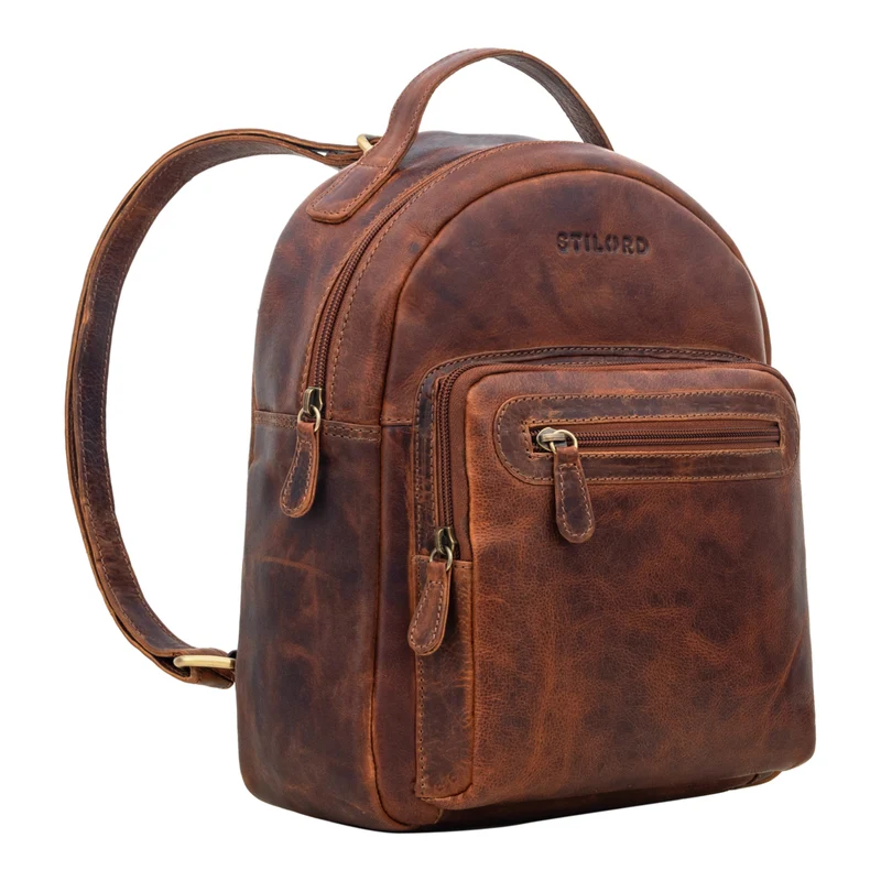 "Kima" Kleiner Rucksack Damen Vintage Leder