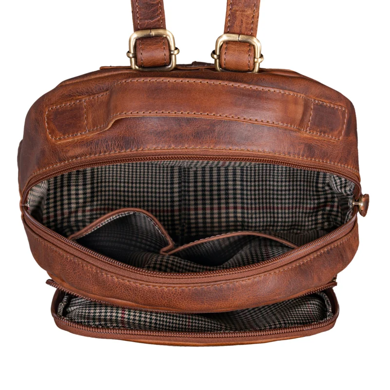 "Kima" Kleiner Rucksack Damen Vintage Leder