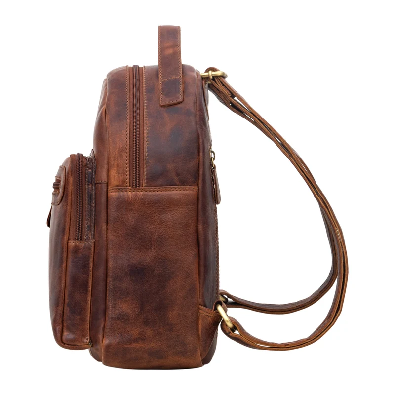 "Kima" Kleiner Rucksack Damen Vintage Leder