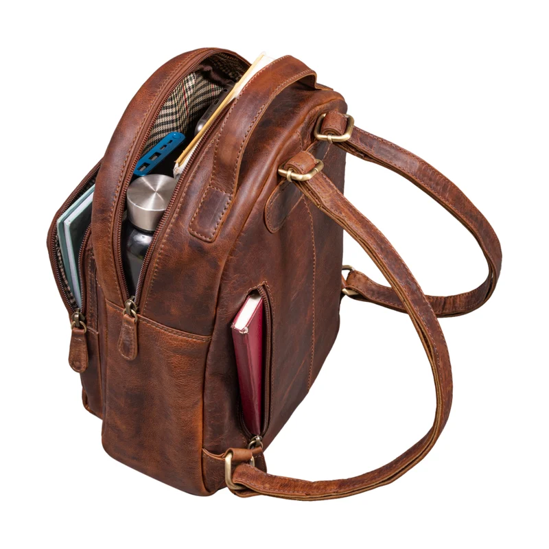 "Kima" Kleiner Rucksack Damen Vintage Leder