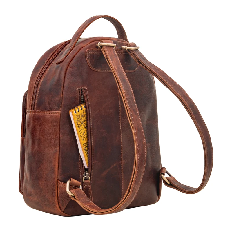 "Kima" Kleiner Rucksack Damen Vintage Leder